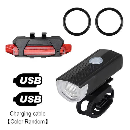 Bike Light Set Front Light with Taillight USB Rechargeable Easy to Install 3 Modes Bicycle Accessories for the Bicycle Road MTB Pi-Mart