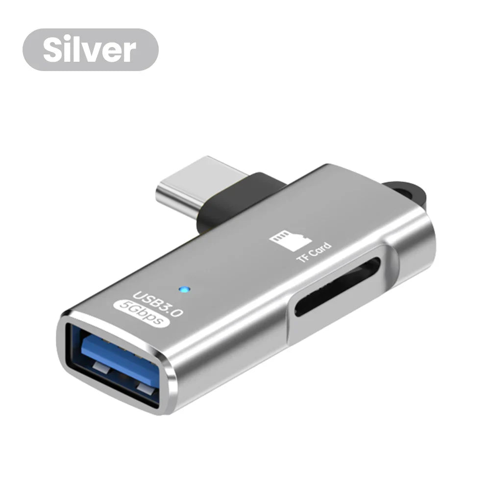High-Speed 3 in 1 USB 3.0 Type C to TF Card Reader Adapter Memory Card OTG Reader for iPhone 15/16 Huawei PC Laptop Pi-Mart