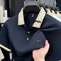 Personality letter jacquard lapel short sleeve T-shirt men high-end brand Little Bee embroidery fashion trend summer polo shirt NovaCart