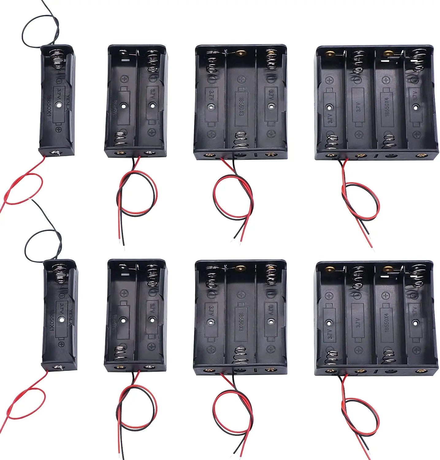 3pcs 18650 Battery Holder with Wire 3.7V,7.4V, 11.1V, 14.8V 18650 Battery Holder Box for Battery storage charging Pi-Mart