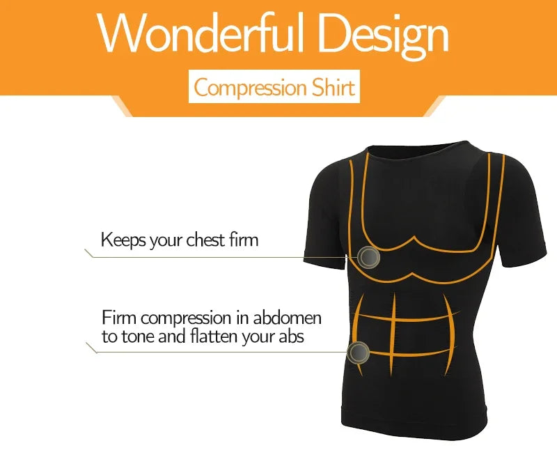 Men Weight Loss Shapewear T-Shirt Body Shaper Slimming Compression Shirts Gynecomastia Undershirt Waist Trainer Muscle Tank Tops NovaCart