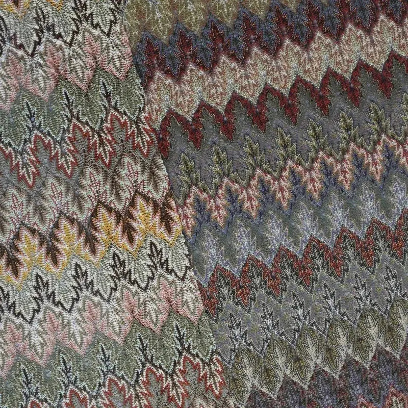 Maple Leaf Hollow Knitted Fabric Color Gold Thread Pattern Knitted Fashion Fabric for Clothing High Quality Cloth Wholesale NovaCart