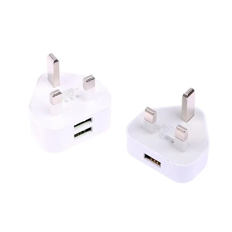Latest 5V/2.1A Dual USB Port Fast Charger Universal UK Mains 3 Pin Plug Wall Charger Adapter USB Charging For Phone Tablet Pi-Mart