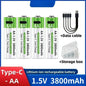 2025NEW Lithium-Ion Battery Type-C Rechargeable High-Capacity Battery AA&AAA Battery For remote control, mouse, electric toys Pi-Mart