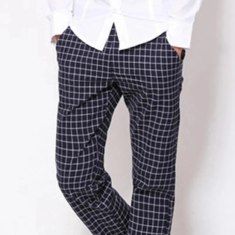 Checked pants for man Black Casual Pants Men Trousers Streetwear Mens linen Pants Slim Fit Male Plaid Pant men\'s Check Pants NovaCart