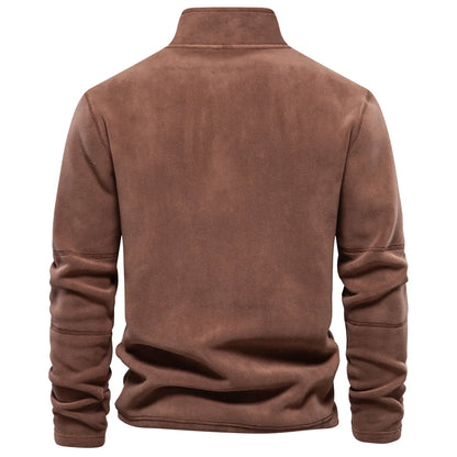 AIOPESON Brand Quality Thicken Warm Fleece Jacket for Men Zipper Neck Pullover Men's Sweatshirt Soft Shell Mens Jacket NovaCart