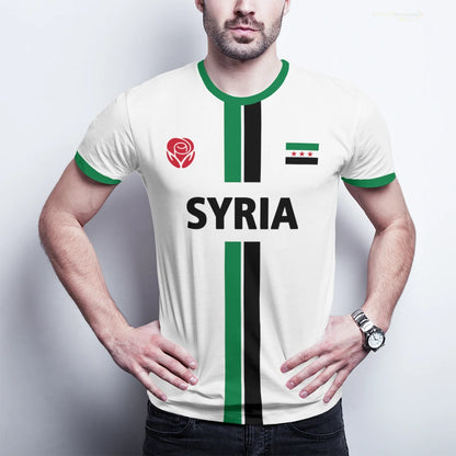 Syria Football T-Shirt Summer Sports Breathable Quick-drying Men's Tops Syrian Flag Map Print Short Sleeve Jersey Kid's Clothes NovaCart