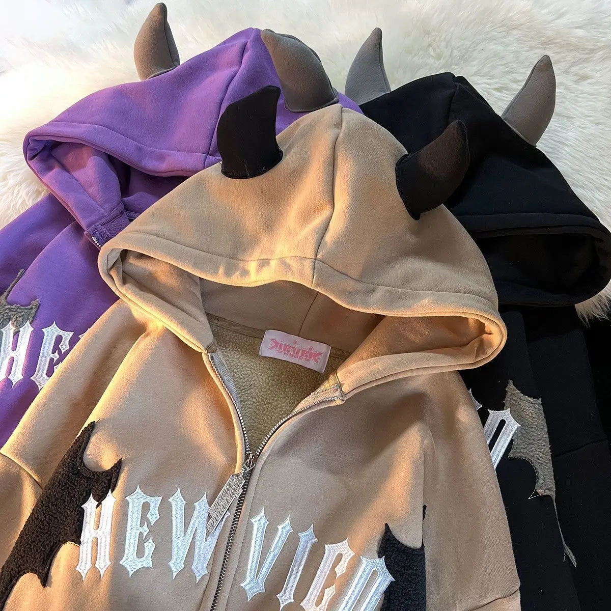 Hoodies Devil Women Men Dark Style Vintage Harajuku Hoody Zip Up Sweatshirt Hip Hop Streetwear Y2k Aesthetic Grunge Cardigan NovaCart
