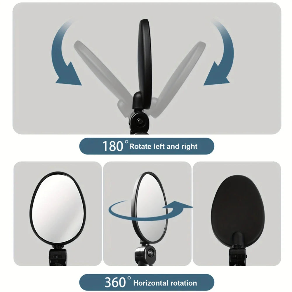 1/2PCS Bicycle Rearview Mirror 360 Degree Adjustable Rotatable Universal Cycling Handlebar Rear View Mirrors for MTB Road Bike Pi-Mart