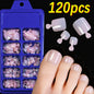 120Pcs 9-Colors French Fake Toenails Summer Short Sqaure Press On Toe Nails Tips Glossy Nude/Pink/Brown Full Cover False Toenail NovaCart