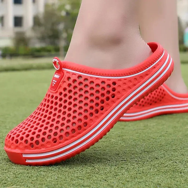 Summer Couple Breathable Half Slippers Men Outdoor Baotou Hole Sandals Beach Flip-flops Men's Casual Flip-flops Platform Sandals NovaCart