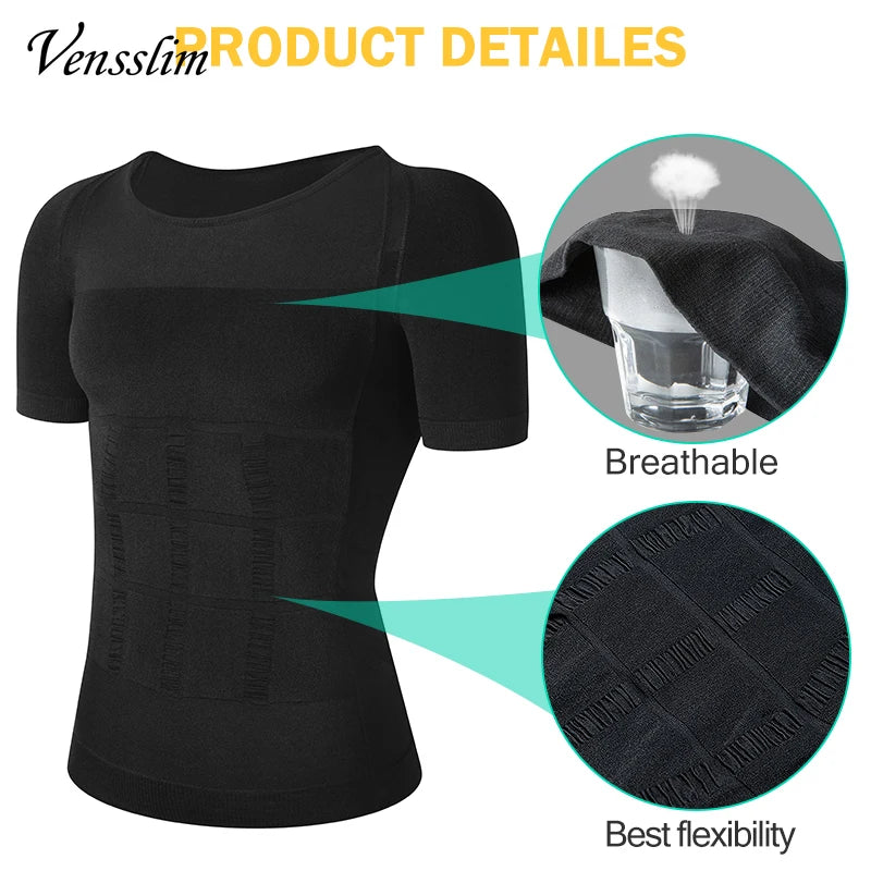 Men Body Shaper Slimming Compression Shirts Gynecomastia Undershirt Seamless Waist Trainer Muscle Belly Weight Loss Shapewear NovaCart