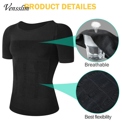 Men Body Shaper Slimming Compression Shirts Gynecomastia Undershirt Seamless Waist Trainer Muscle Belly Weight Loss Shapewear NovaCart