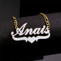 3D Double Plate Custom Nameplate Necklace Gold Plate Pendant Personalized Name Necklace