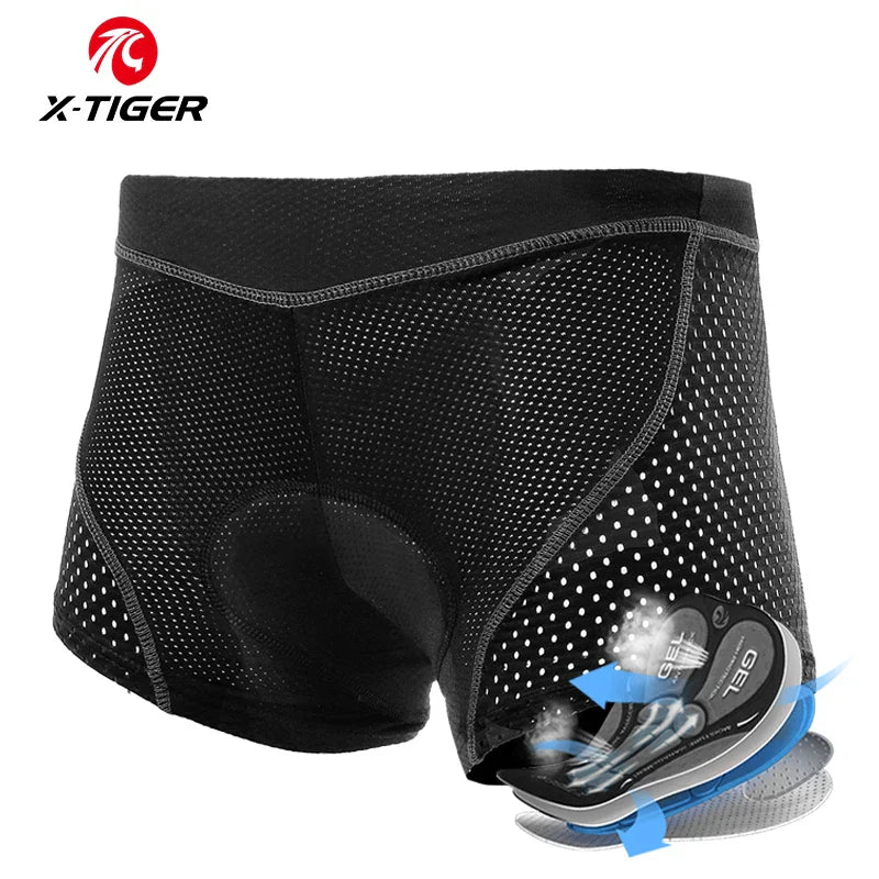 X-TIGER Men's Cycling Underwear with 5D Gel Cushioned MTB Boxer Cycling Shorts Road Cycling Underwear Cycling Equipment Pi-Mart