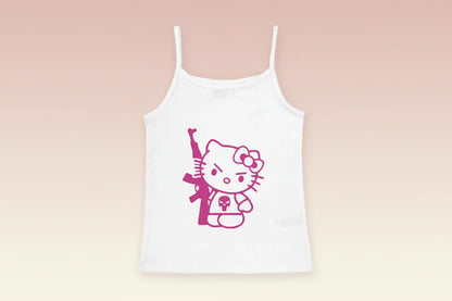 Y2K Hello Kitty Crop Top – Emo Girls Vintage Punk Tank FitiqueFit