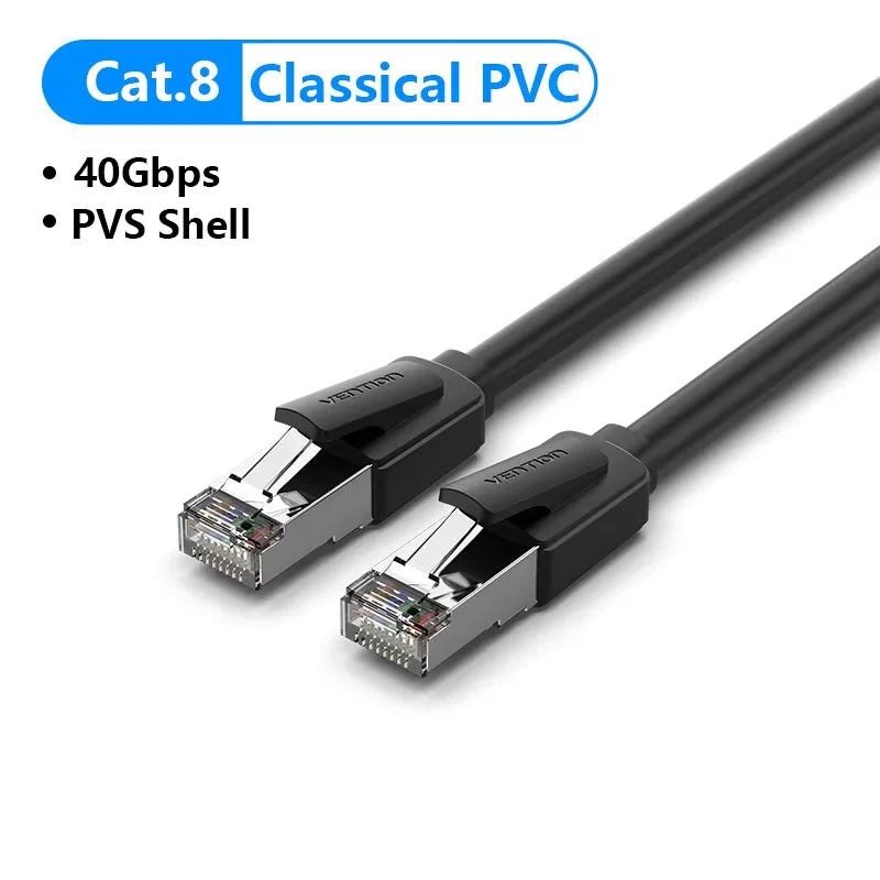 Vention Cat8 Ethernet Cable SFTP 40Gbps 2000MHz Cat 8 RJ45 Network Lan Patch Cord for Router Modem Internet RJ 45 Ethernet Cable Pi-Mart