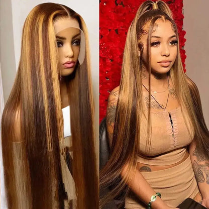 Highlight Wigs Colored Straight Lace Front Human Hair Wigs For Women Honey Blonde Straight 13x4 Hd Lace Frontal Wigs Human Hair NovaCart