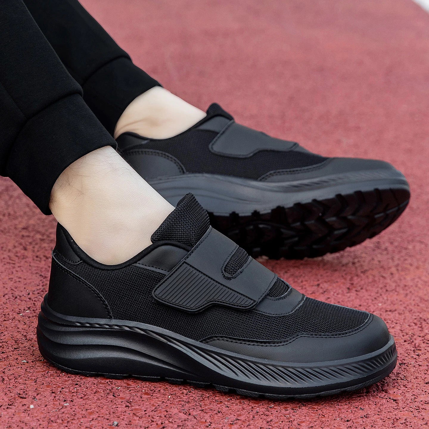 Diabetic Shoes for Men Comfort Walking Shoes for Elderly Swollen Feet Orthopedic Adjustable Double Strap Hook and Loop Sneakers NovaCart