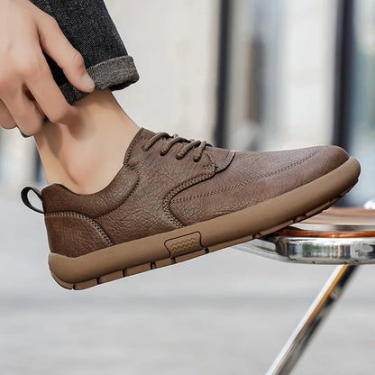 Shoes for Men Male Sneakers Leather Shoes Round Toe Apring and Autumn Wear-resistant Return To The Ancients Loafers All-match NovaCart