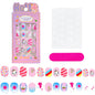 24Pcs/box Kids nails for Girl Cartoon Pattern False Nail Cute Child Fake Nails Tips Kawaii Acrylic Artificial Press on Nail+Tool NovaCart