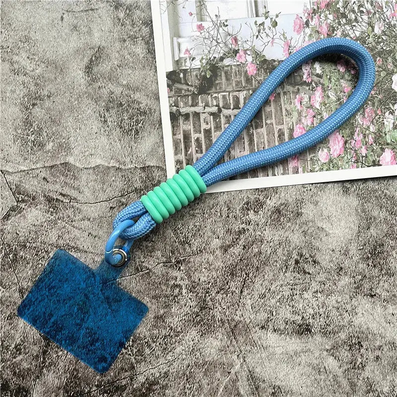 Wrist Strap for Phone Contrasting Colors Lanyard Keys Metal Keyring Accessories With Patch Cellphone Charm Luxury Hand Strap NovaCart
