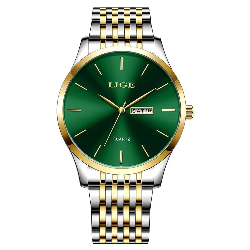 2025 LIGE Men Business Watches Top Brand Luxury Man Wristwatch Waterproof Luminous Date Week Quartz Men's Watch High Quality+Box NovaCart