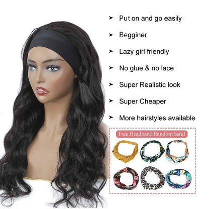 #99J Burgundy Body Wave Headband Glueless Wigs Machine Made Remy Human Hair Wig Brazilian 30 Inch 350 Ginger Human Hair Wigs