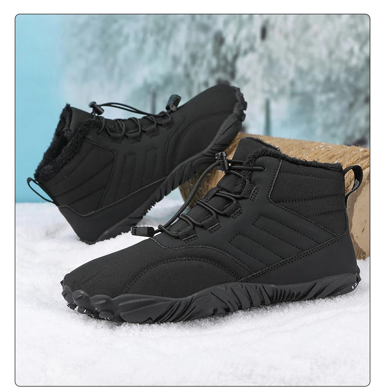Snow Boots Men Winter Shoes Barefoot Ankle Boots 36-46 Couple Snow Shoes Outdoor Hiking Shoes Fur Warm Plush Boots NovaCart