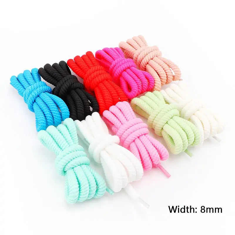 Round Shoelaces Quality 8mm Thicker Shoelace Running Sneakers Laces 1Pair 100/120/140/160CM Boots Shoe Laces Shoes Accessories NovaCart
