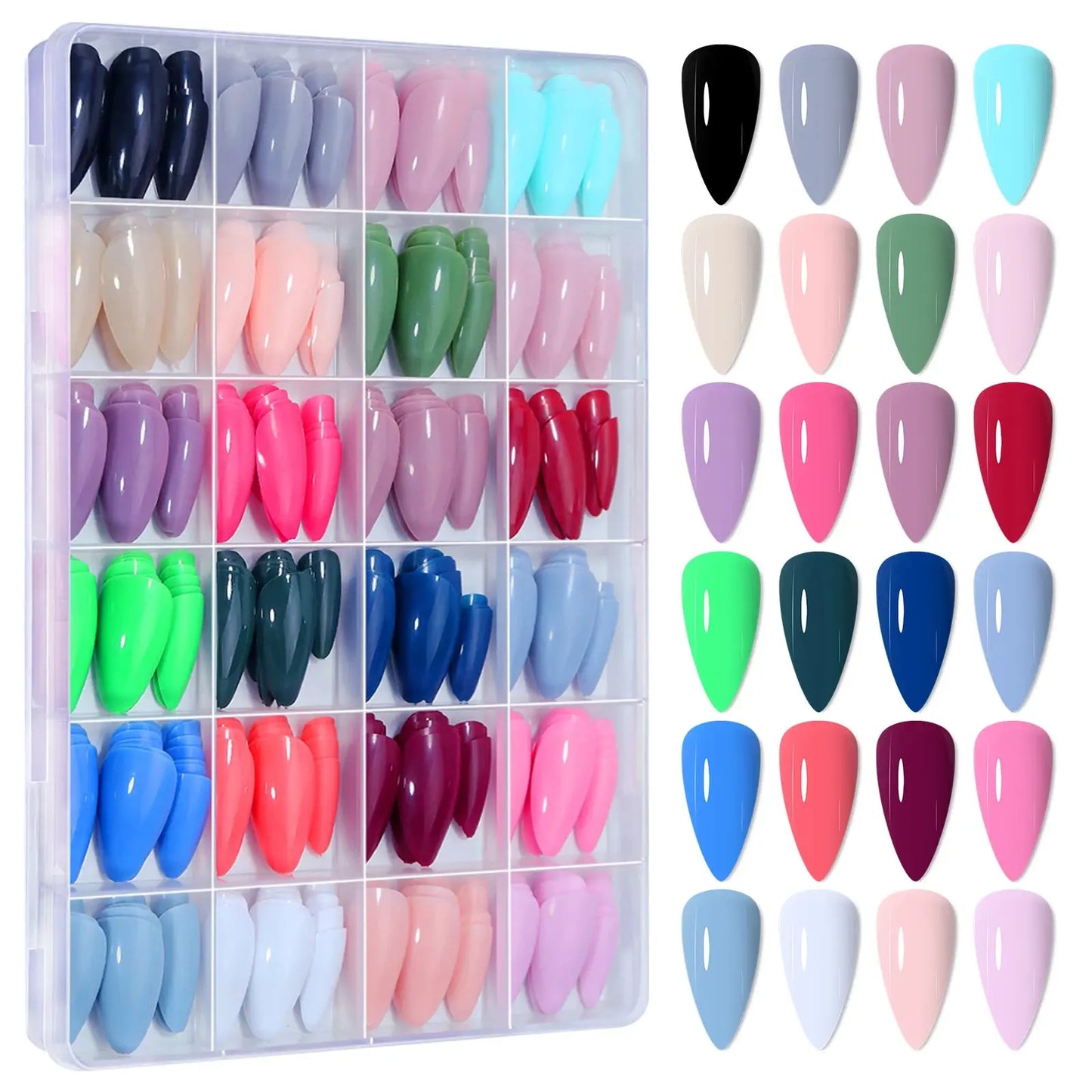 288PC False Nails Tips Coffin Almond Colorful French Acrylic Press On Nails Pre-Design Gel Nails Art Capsule For Girls Women NovaCart