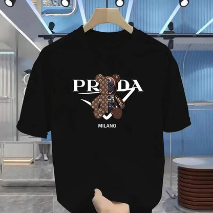 100% pure cotton men's luxurious brand letter print T-shirt, short-sleeved T-shirt, high-quality men's clothing, streetwear NovaCart