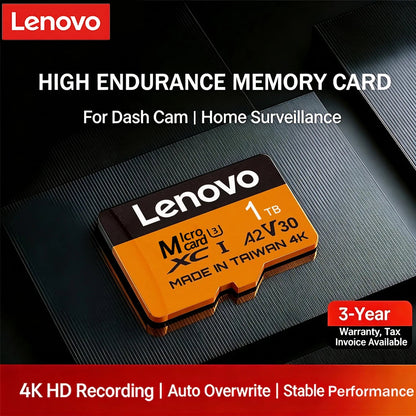 Lenovo High Speed Cartao De Memoria U3 V30 UHS-1 Class 10 Storage Card 1TB 512GB Micro SD Card Flash Cards For Nintendo Switch Pi-Mart