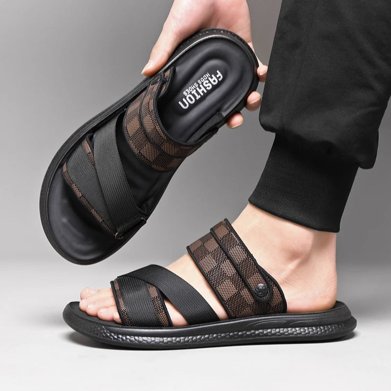 Men's high quality casual sandals summer outdoor waterproof anti slip soft sole comfort beach shoes fashion Lazy Driving slipper
