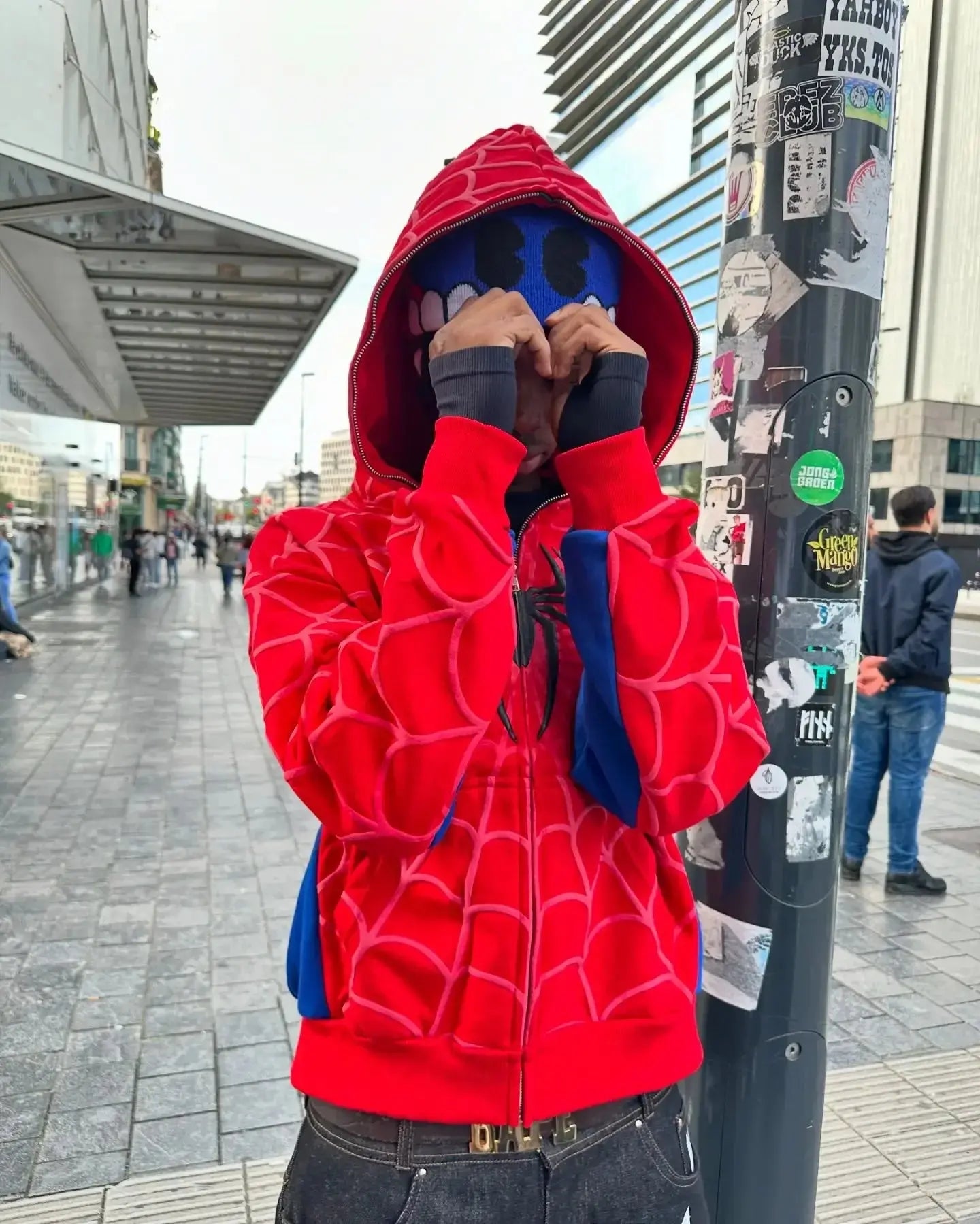 Y2k Retro Gothic America Spider Foaming 3d Print Hoodies Fashion Oversized Loose Full Zipper Hoodie Men Jacket Street Sweatshirt NovaCart