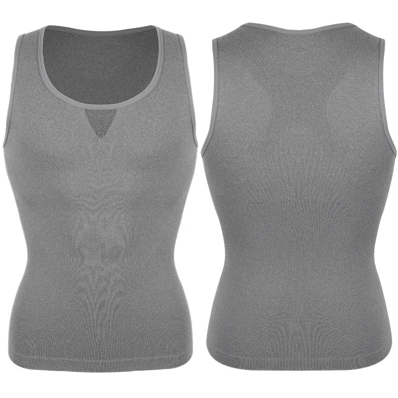 Mens Slimming Body Shaper Chest Compression Shirts Tummy Control Shapewear Gynecomastia Abdomen Slim Vest Waist Trainer Corset NovaCart