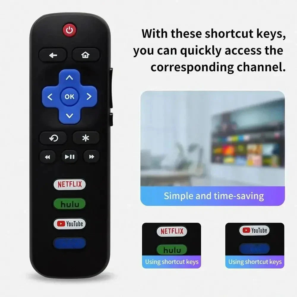 New Television Remote Control Replacement Remote Control For Roku TV 55UP120 32S4610R 50FS3750 32FS3700 32FS4610R 32S800 32S850 Pi-Mart