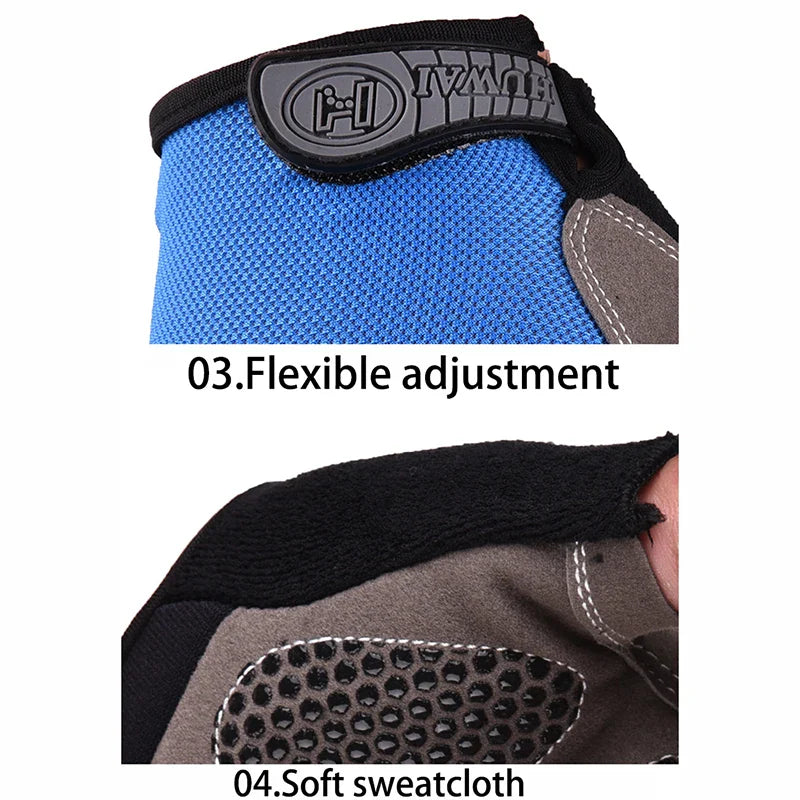 Men Cycling Bicycle Gloves Half Finger Gym Gloves Women Mitten Breathable Anti-slip Glove Fitness Sport Training Gloves Pi-Mart