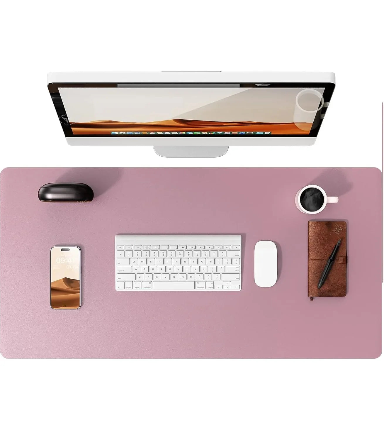 Large Mouse Pad,Office Desk Mat, Leather Desk Pad Protector, Non-Slip PU Leather Desk Blotter, Laptop Desk Pad Pi-Mart