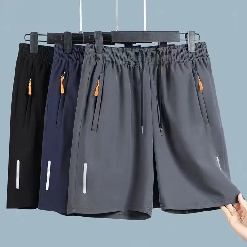 Summer Men Shorts Ice Silk Running Gym Sport Shorts Quick Dry Breathable Beach Short Pant Fitness Jogging Cool Casual Sportswear Pi-Mart