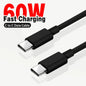 PD 60W USB C to USB Type C Cable Fast Charge Data Cable For Iphone 15 15Pro Huawei Samsung Xiaomi Data Line Black White 1M 2M 3M Pi-Mart