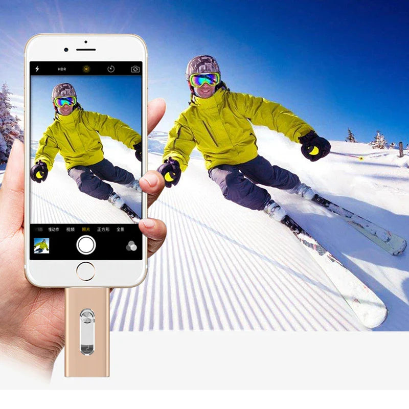 For iPhone 512GB USB Flash Drive 256G 128GB USB 3.0 Sticks External Storage Pen Drive Phone Android PC Copy Photo Videos Files Pi-Mart