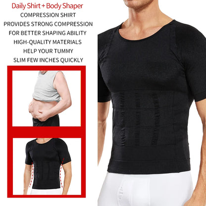 Men Slimming Body Shaper Compression Shirt Gynecomastia Slim Shapewear Belly Shapers Tummy Reducing Tops Waist Trainer Shapewear NovaCart