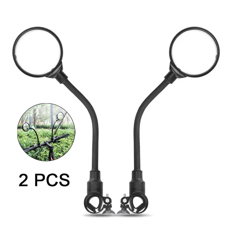 1/2PCS Bicycle Rearview Mirror 360 Degree Adjustable Rotatable Universal Cycling Handlebar Rear View Mirrors for MTB Road Bike Pi-Mart