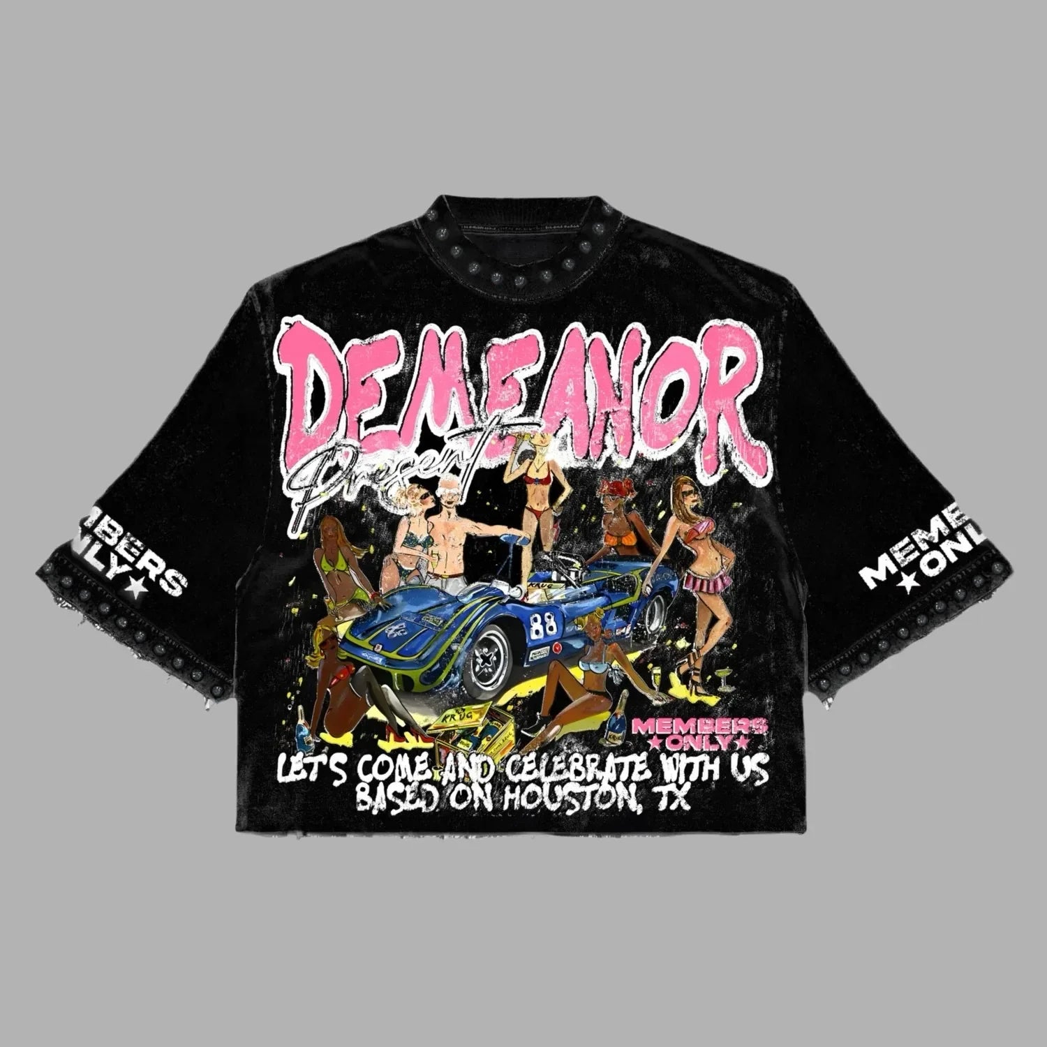 Womens Y2k Grunge Shirts Baggy Rhinestone Crew Neck Short Sleeves Harajuku Vintage Girls Clothes Hip Hop Graphic Print T Shirts NovaCart