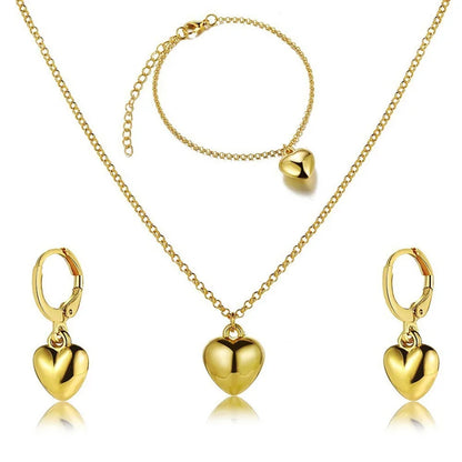 Round Pearl Jewelry Set Of Earring Pendant Necklace