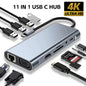 USB C Hub 8In1 7in2 7in1 Type C 3.1 To 4K HDMI Adapter with RJ45 SD/TF Card Reader PD Fast Charge for MacBook Notebook Laptop Pi-Mart