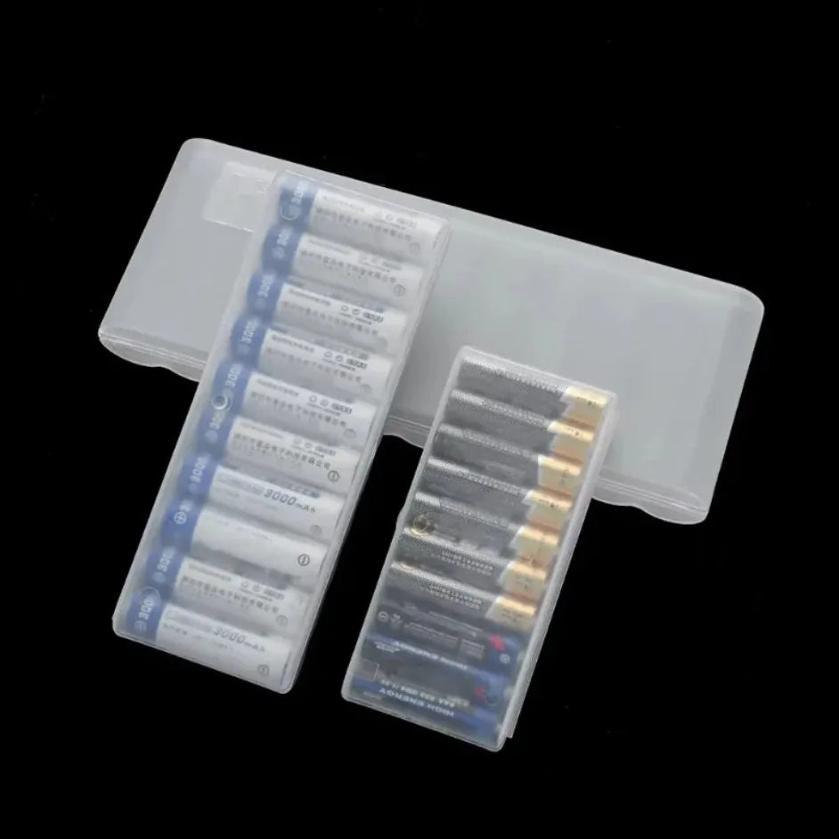 10 Slot Battery Storage Box Transparent 1PCS Battery Storage and Organizing Box for AAA/AA Plastic Battery Organizer Accessories Pi-Mart