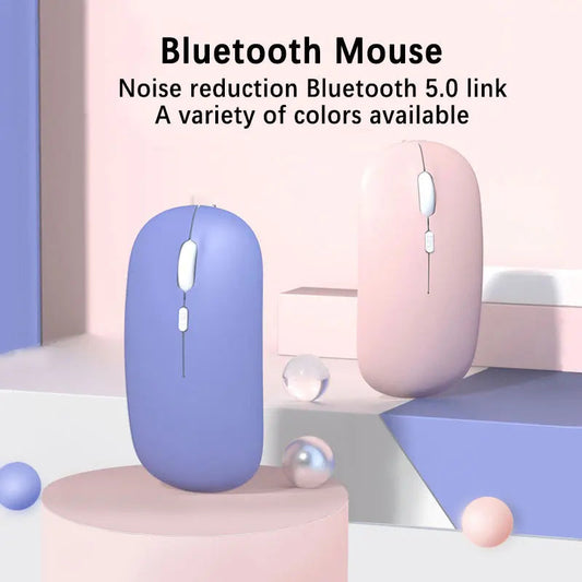 Bluetooth 5.0 Wireless Mouse Ultra Slim Portable Silent Ergonomic for Laptop Tablet PC MacBook Phone Adjustable DPI Ergonomic Pi-Mart
