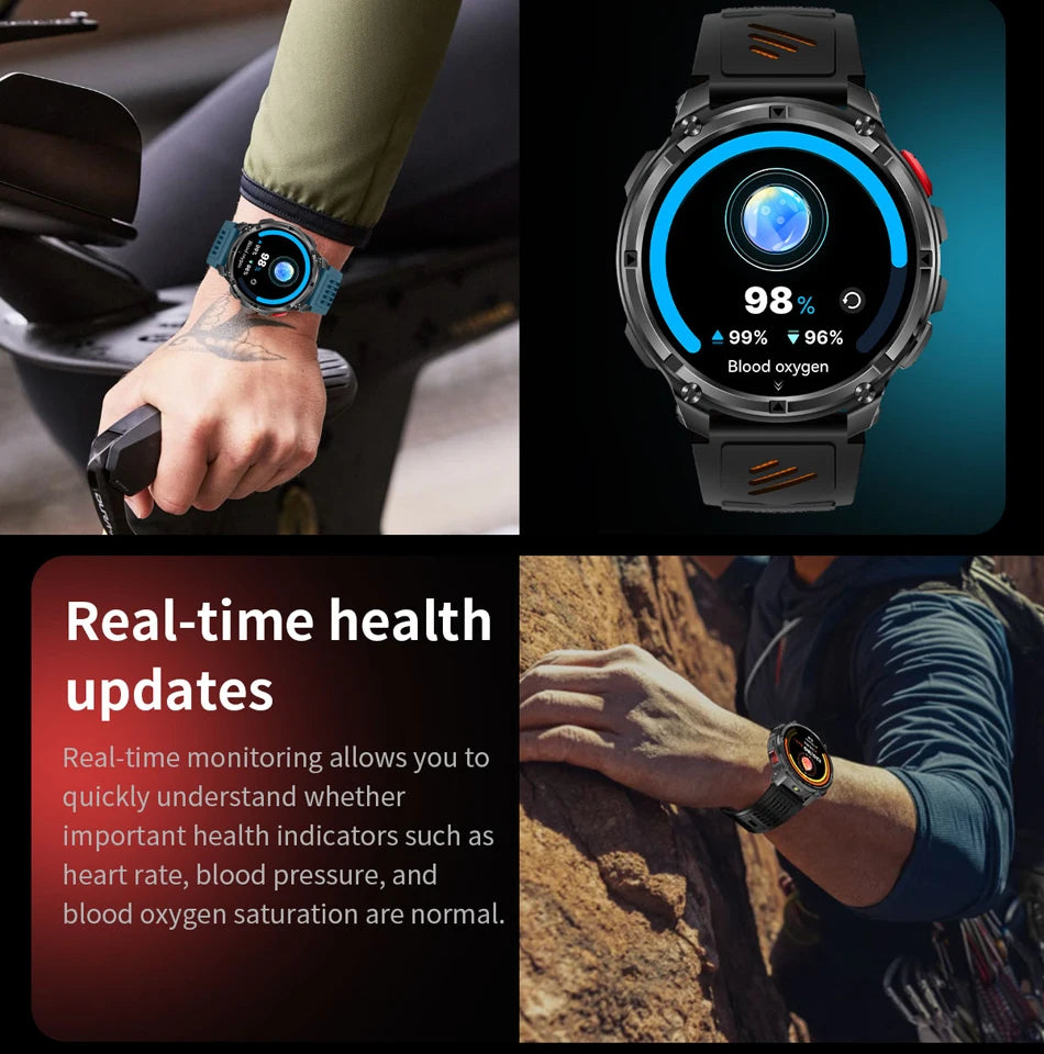 2026 New T-Rex3 Pro 1100mAh Battery Smart Watch GPS path 5ATM Waterproof Sports Run tracker Outdoors Compass Military Smartwatch NovaCart